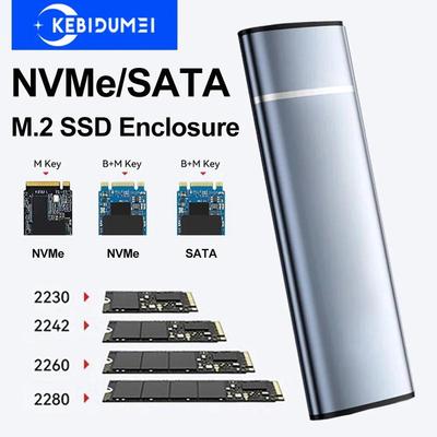 M.2 NVMe SSD Enclosure Adapter Aluminum HDD SSD Case USB C 3.1 Gen2 10Gbps To NVMe SATA NGFF PCIe External Box for Laptop PC
