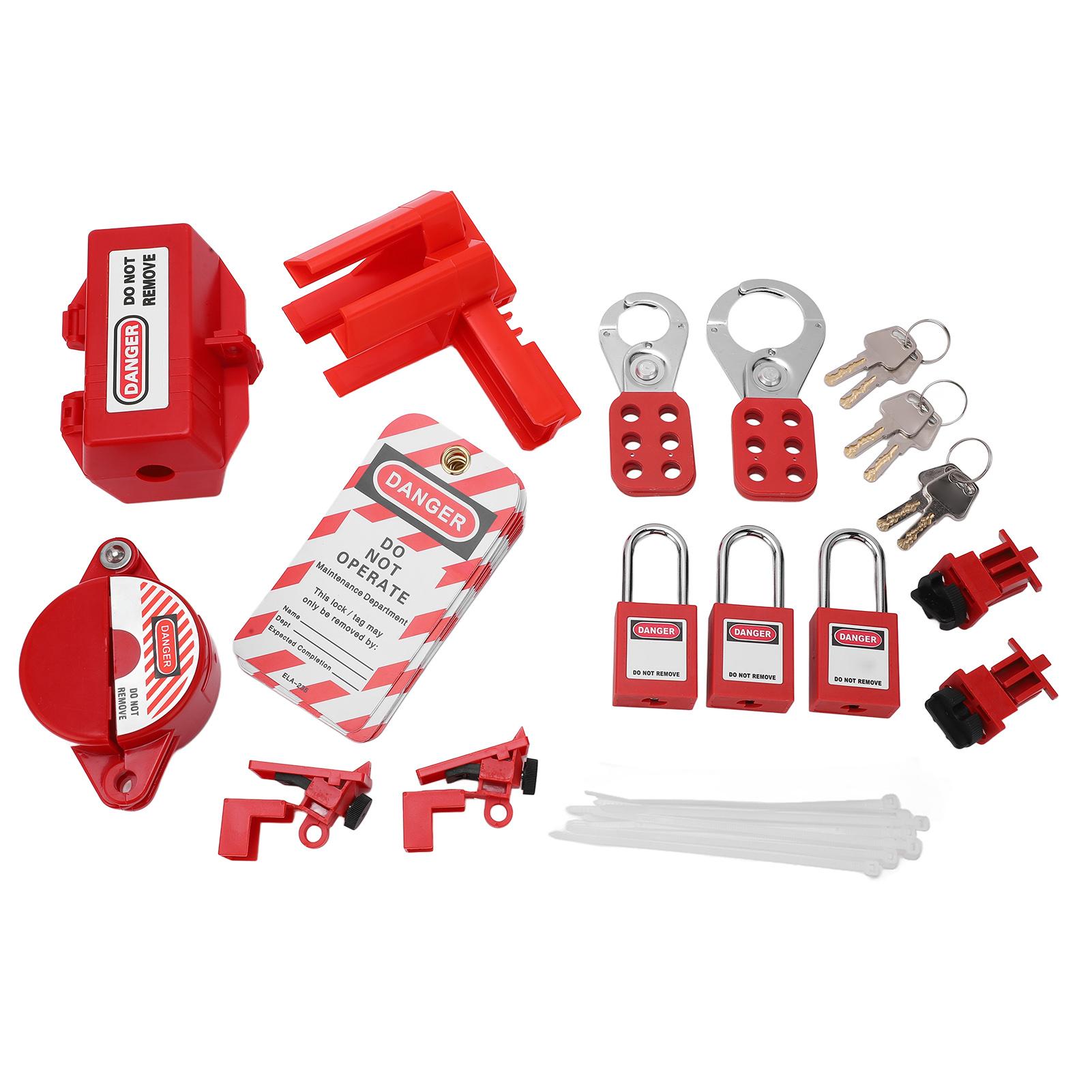 

Electrical Lockout Tagout Kit Circuit Lock Outs Set Circuit Breaker Lockouts Device with Storage Bag