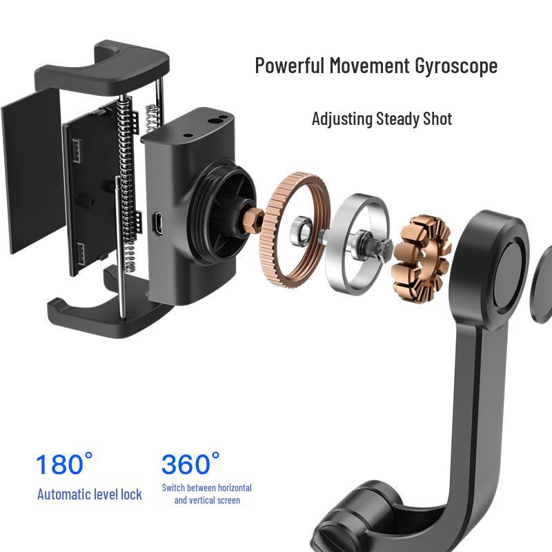 Bluetooth-Selfie-Stick aus Aluminiumlegierung mit Gimbal-Stabilisator gegen Verwacklungen & für vertikale Aufnahmen