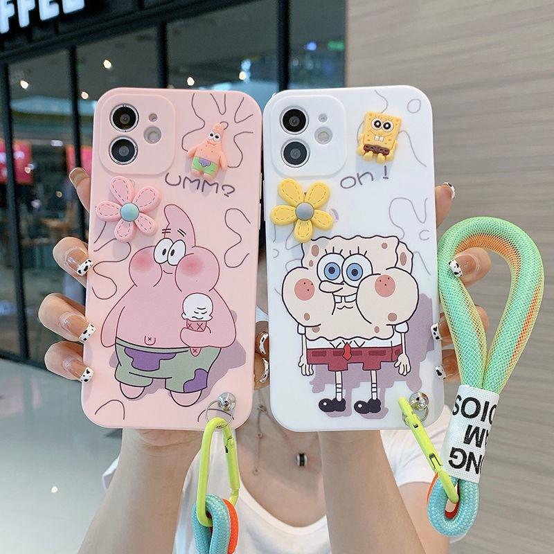 Applicable To Huawei P80 Mobile Phone Case Cartoon NOVA15 Cute SpongeBob SquarePants Fat Big Star Glory 600 Hand Rope