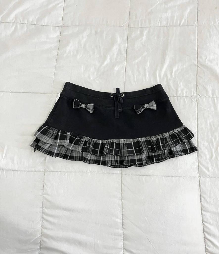 2026 Punk Streetwear Star Print Denim Collage Skirt