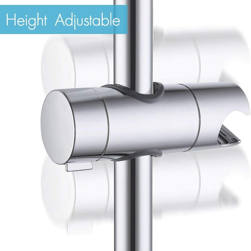 Chrome ABS Shower Rail Slider Holder Adjustable Bracket for 18mm and 25mm Rods