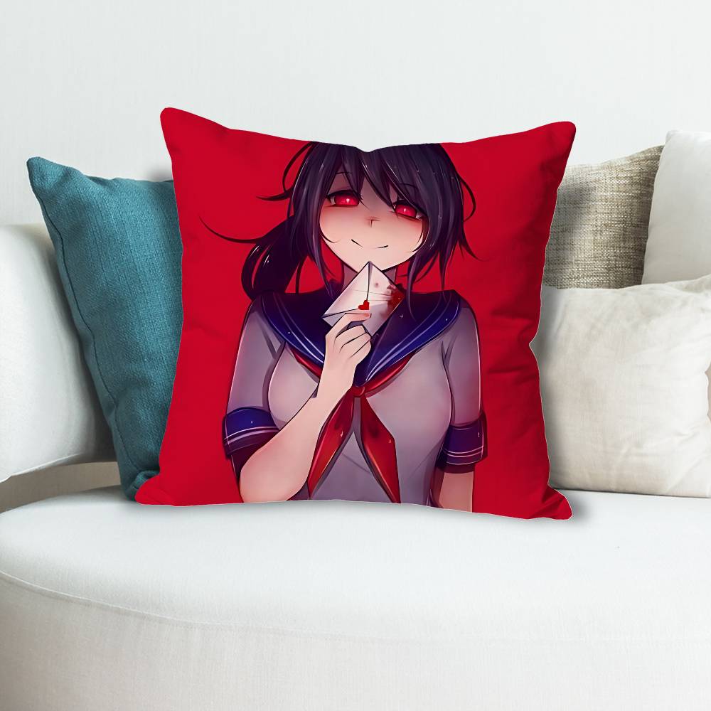 YYandere SSimulator Spiel Anime Berühmtheit Merchandise AllMatch Bedruckter Kissenbezug Sofa Auto Büro Zimmer Dekoration Schutz