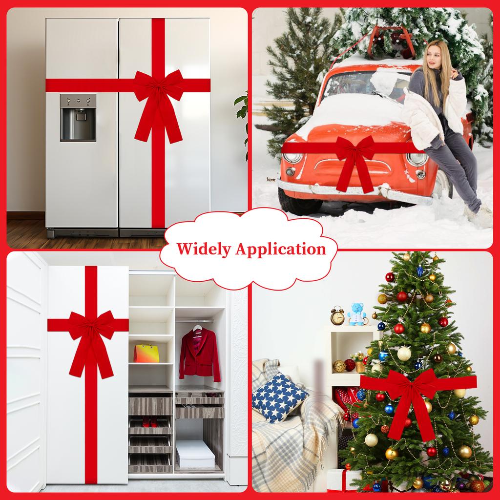 Nastro Rosso a Fiocco per Ante di Armadi di Natale Ghirlanda di Natale Fiocco per Albero di Natale Decorazioni per Confezioni Festive Per Christ