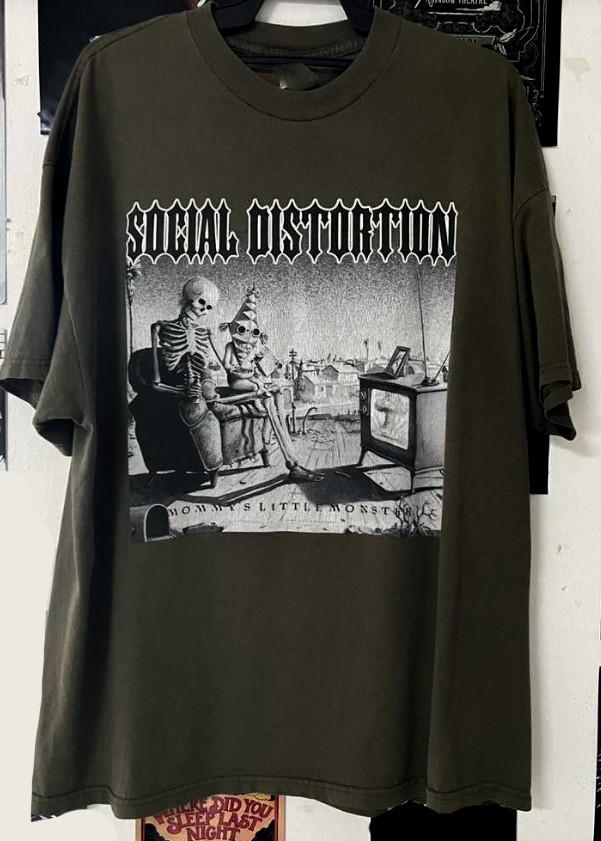 VTG SOCIAL DISTORTION Unisex Schweres Baumwoll-T-Shirt Volle Größe UU1577