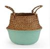 Foldable Rattan Grass Handmade Bamboo Storage Basket Laundry Grass Patchwork Wicker Rattan Seagrass Belly Garden Flower Pot