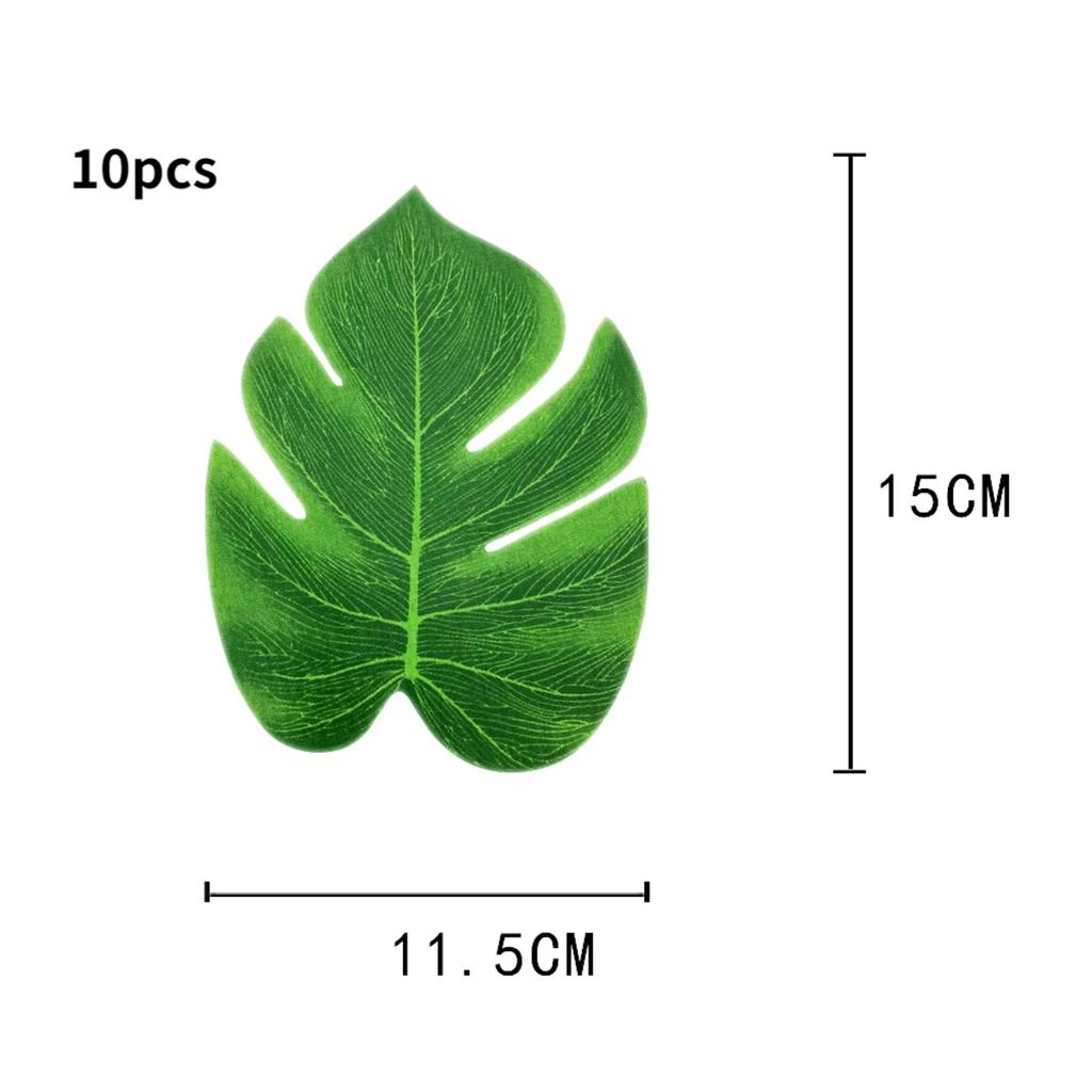 10 Pcs Artificial Plants Tropical Palm Leaves Hawaii Luau Summer Party Jungle Safari Birthday Party Wedding Decor Fake Plants