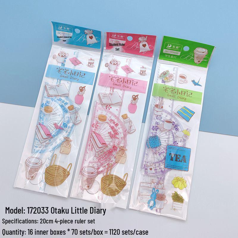 

Children s Dinosaur Geometry Set: Triangle, Protractor, Set Square, and Geometric Shapes - 4 Pieces. 4-piece set, 20cm, random color
