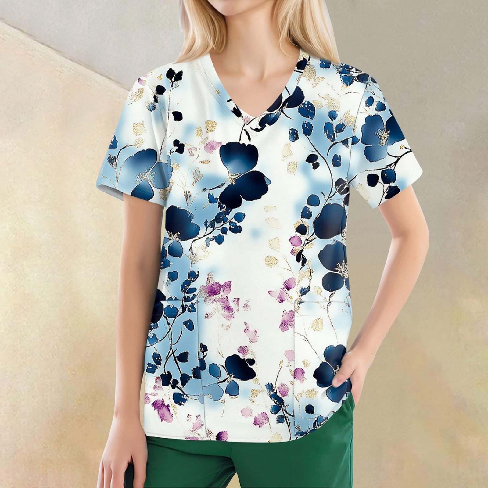 

Женские модные повседневные топы с v-образным вырезом и защитная спецодежда с принтом XXXL