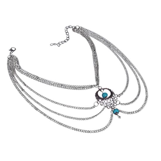 

Женские бирюзовые бусины в стиле бохо, ножной браслет, кисточки, цепочки, браслет на щиколотке, украшения для ног