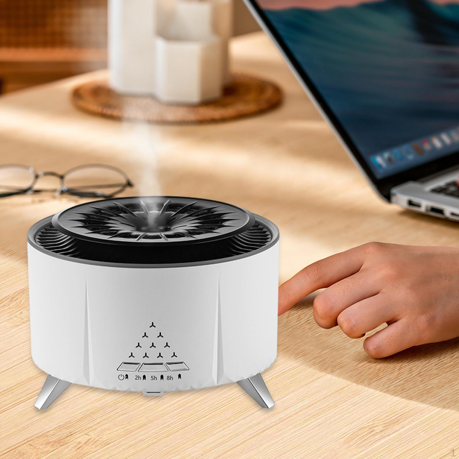 

Flame Humidifier Birthday Office Farmhouse Desk Aroma Essential Oil Diffuser White White