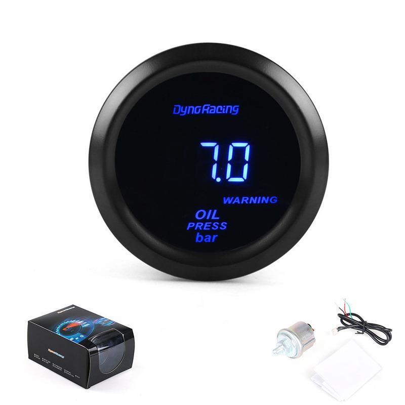 Dynoracing 2" 52MM Digital Oil pressure gauge 0-7bar Oil press gauge Blue led with sensor Car meter TT102445