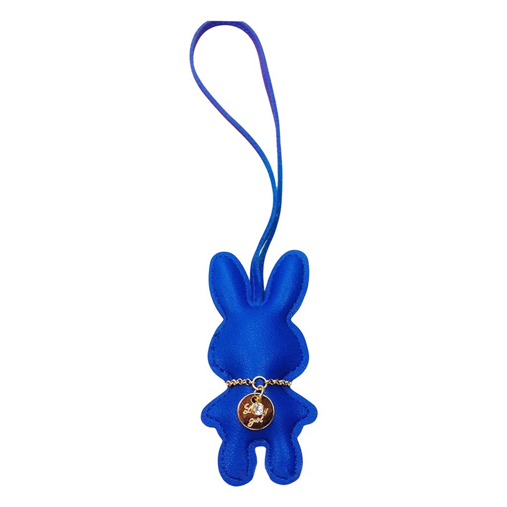 Fashionable Rabbit Shaped Keyring Artificial Leather Bunnys Bag Pendant Keychain Handbag Accessory for Animal Lovers