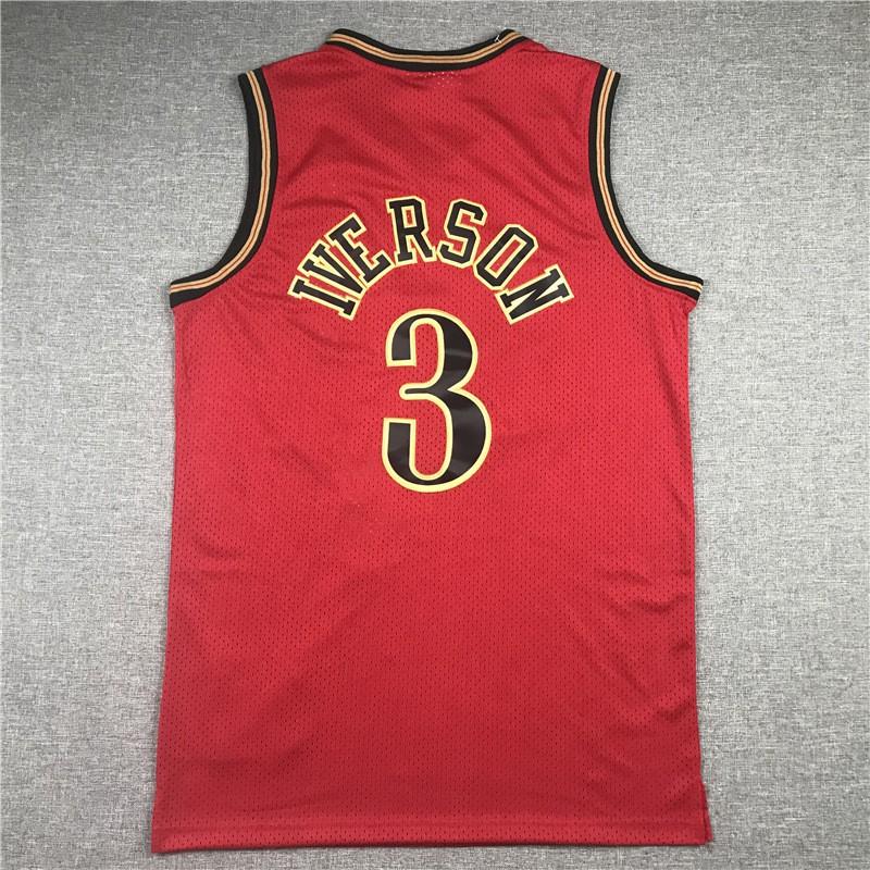 Philadelphia 76ers Allen Iverson 3 Authentic Stitched Mesh Basketball Jersey Men Women Sportswear