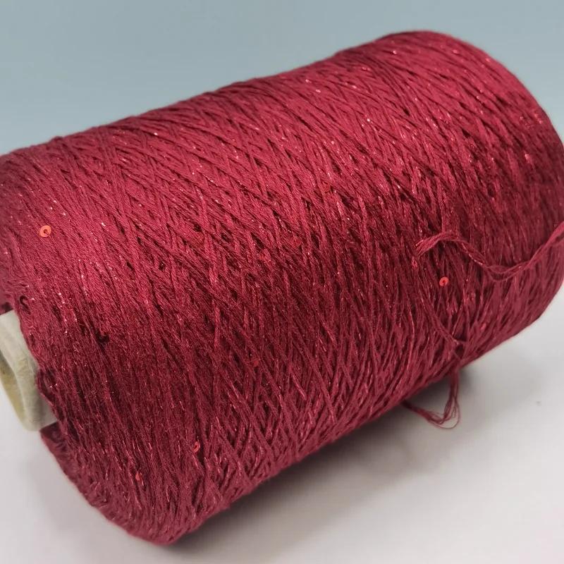 Glitter Mulberry Silk Cotton Thread 500g/Roll Glitter Bead Silk Lace Thread Soft Silky Spring/summer DIY Hand-woven Thread