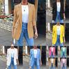 Elegant Women Long Sleeve Slim Formal Suit Work Jackets With Stylish Lapel Collar