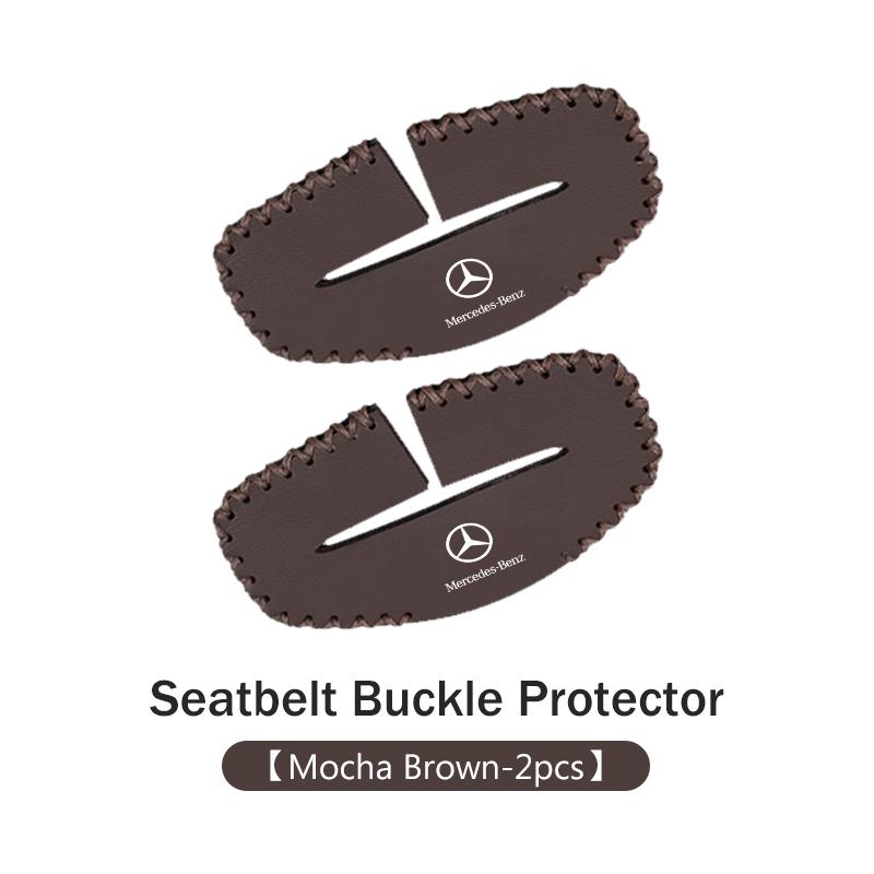 Leather Car Seat Belt Buckle Cover Anti-Scratch Adjusting Clip For Mercedes Benz CLK GLC W212 C200 C300 W203 W204 W205 W169 W176 DQRST1
