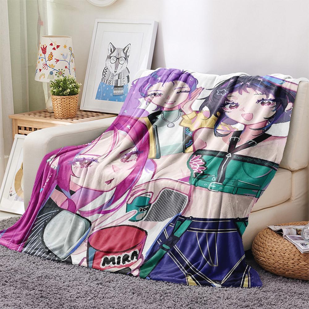 1PC Kpop Demon Hunters Print Flannel Blanket, High Quality All Seasons, Home Decor, Warmth and Comfort, Perfect for Christmas Gifts