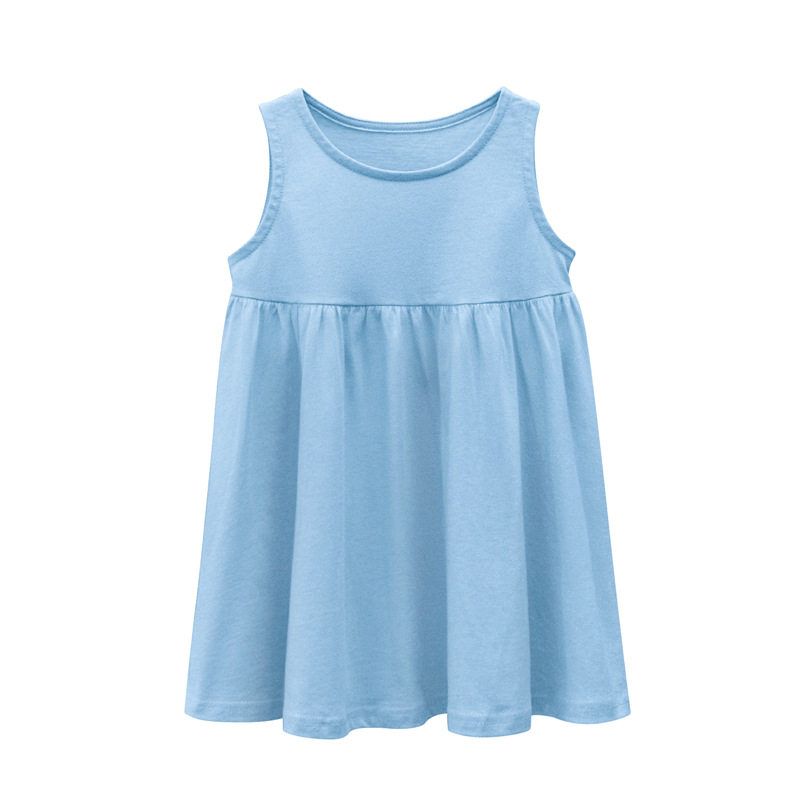 Breathable Sweat Absorbing Children s Cotton Camisole Light Blue 120 cm