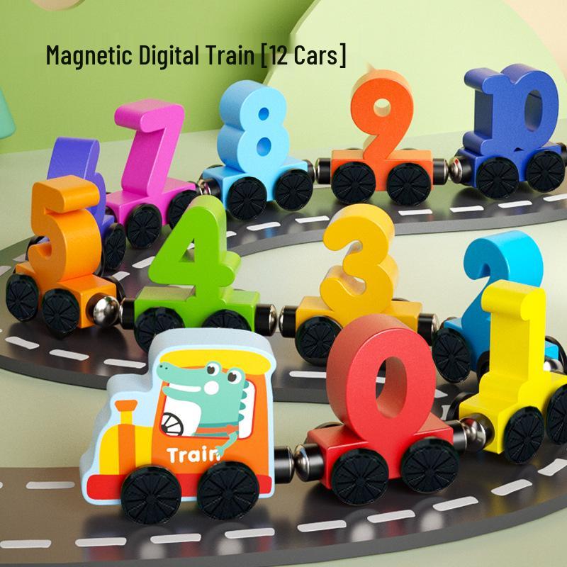 Magnetic Digital Train Building Blocks - Educational Toy for Kids Aged 1-5 Years