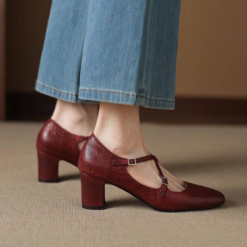 Four seasons wear women's sheepskin single shoes solid color large size women's shoes low top shallow mouth foot cover comfortable beef tendon sole hi