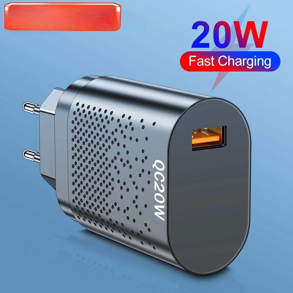20W USB-Ladegerät Tragbares Tablet-Ladegerät Unterstützt Schnellladung für IPhone 16 15 14 13 12 11 Pro Max 8 Plus Xiaomi OPPO Schnellladegerät