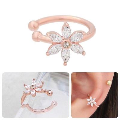 [Onm] Onm 14Kgp Cubic Flower Rose Gold Daily Ring Bracelet Ear Cuff (S9594005)