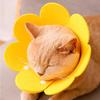 Cat Cone Recovery Collar Adjustable Cute Sunflower Pet Cone Collar Felt Recovery Cone for Kittens Prevents Lick-Bite And Scratching