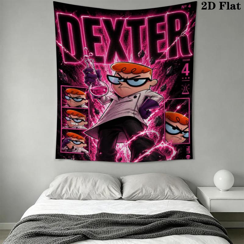 Dexter's Laboratory Wall Tapestry Aesthetic Wall Hanging Printed Fabric Blanket Decorative Tapestries for Bedroom Living Room Home Decor