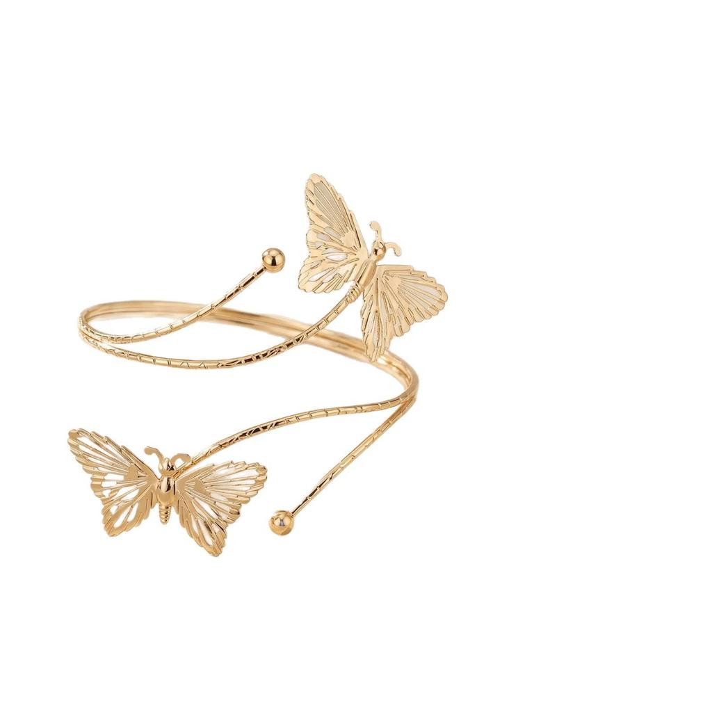 Cross-Border Jewelry Irregular Open Arm Bracelet - Punk Style Flower & Butterfly Arm Ring, Ocean Series Starfish.