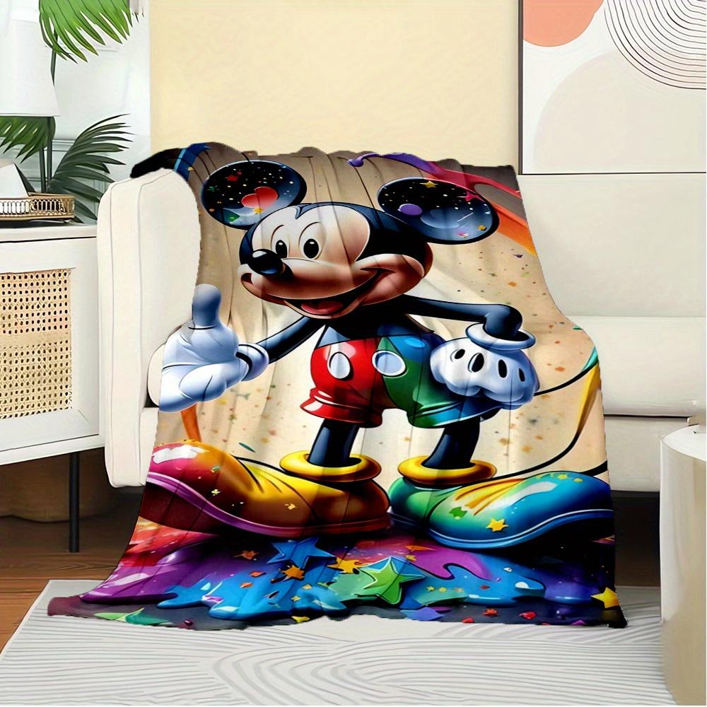 1pc Flannel Mickey Mouse Cartoon Pattern Bed Throw Blanket Sofa Blanket Birthday Gift Home Decoration Bedroom Decoration