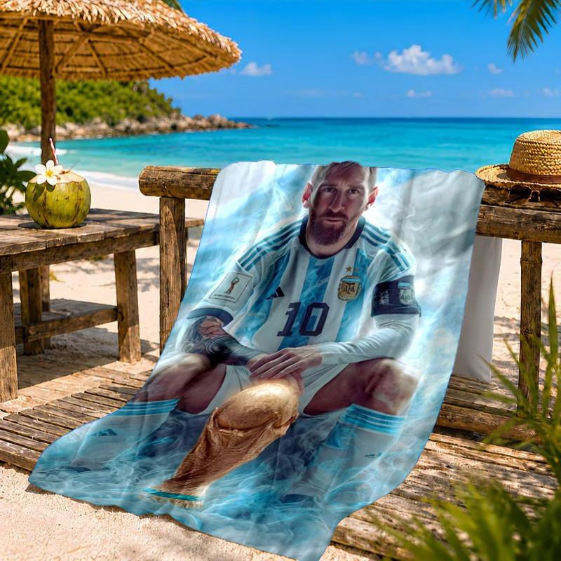 World Cup Celebration Messi Beach Towel, Quick-drying, Easy To Care For, Suitable for Both Fitness and Beach Vacations,Sports Essential