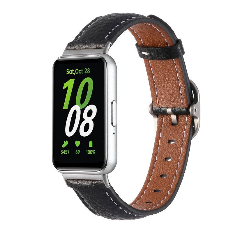 

Leather Bands for Samsung Galaxy Fit 3 Smartwatch Wristband Genuine Leather Strap Thin Watch Bracelet for Galaxy Fit3 Band Galaxy Fit 3 чёрный