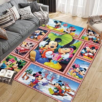 1 Stück Disney Cartoon-Figuren Muster Teppich Läufer Rutschfester Teppich Handwaschbar Fußmatte Geeignet für Wohnzimmer Schlafzimmer Heimdekoration