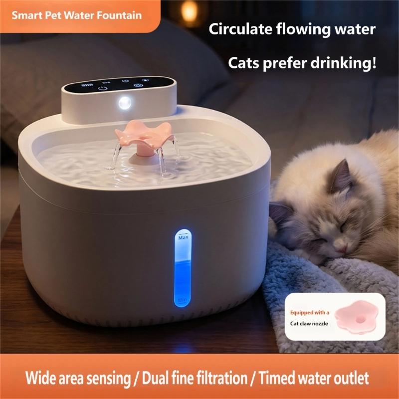 3 Liter Pet Drinking Station for Household Cats and Small Dogs, Automatic Water Dispenser with Circulating Water and ABS Body for Home Use