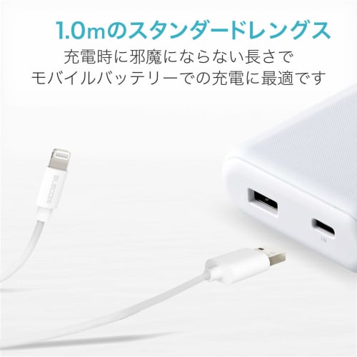 ELECOM Lightning Cable Lightning iPhone Charging Cable Standard [Compatible with iPhone 13 / 12 / SE (2nd Generation)] Apple Certified Product 1m Whit