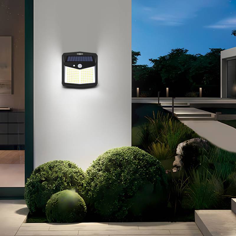 Solar Outdoor Wireless Powered Human Body Induction Lamp 128 Led Use Courtyard