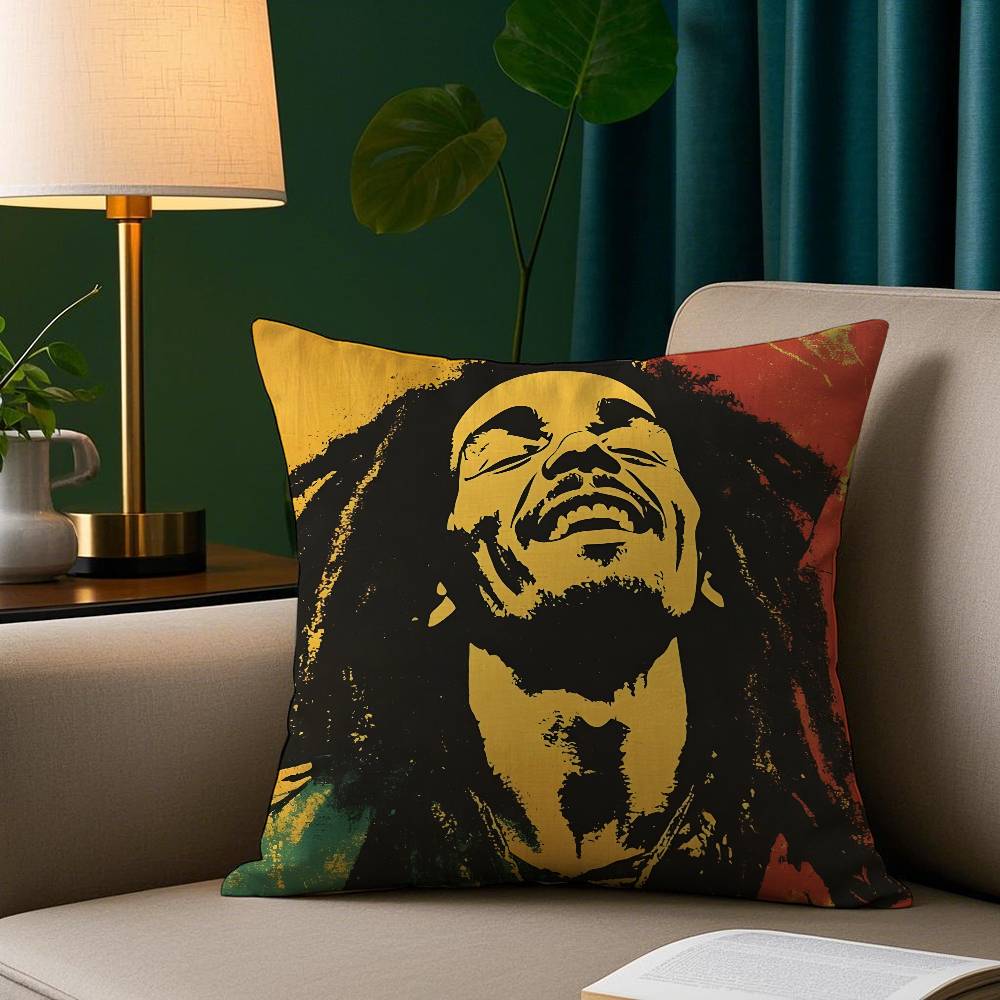 Singer Reggae Rock Pillow Case Short Plush Print Cushion Cover Square Throw Pillow Covers Sofa Home Decor