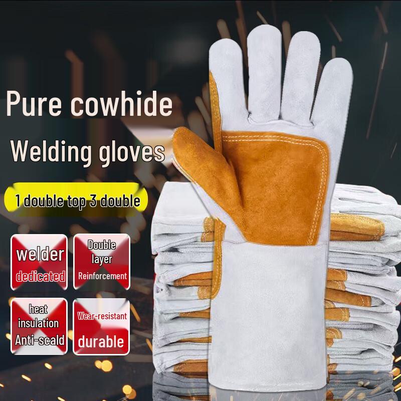 Extended Wrist Heat-Resistant Welder Gloves