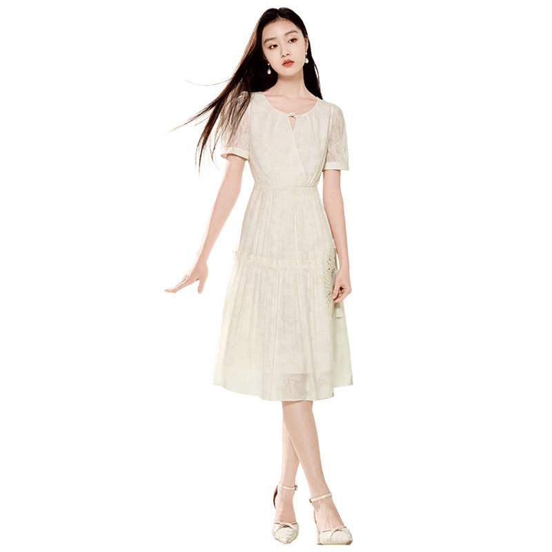 Xiangying New Chinese Style Printed A-Line Dress S