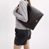 Coach Laurel 36 Logo Zip Closure Faux Leather Crossbody Shoulder Bag Large Women Bags Walnut Black CY685-IMXAQ