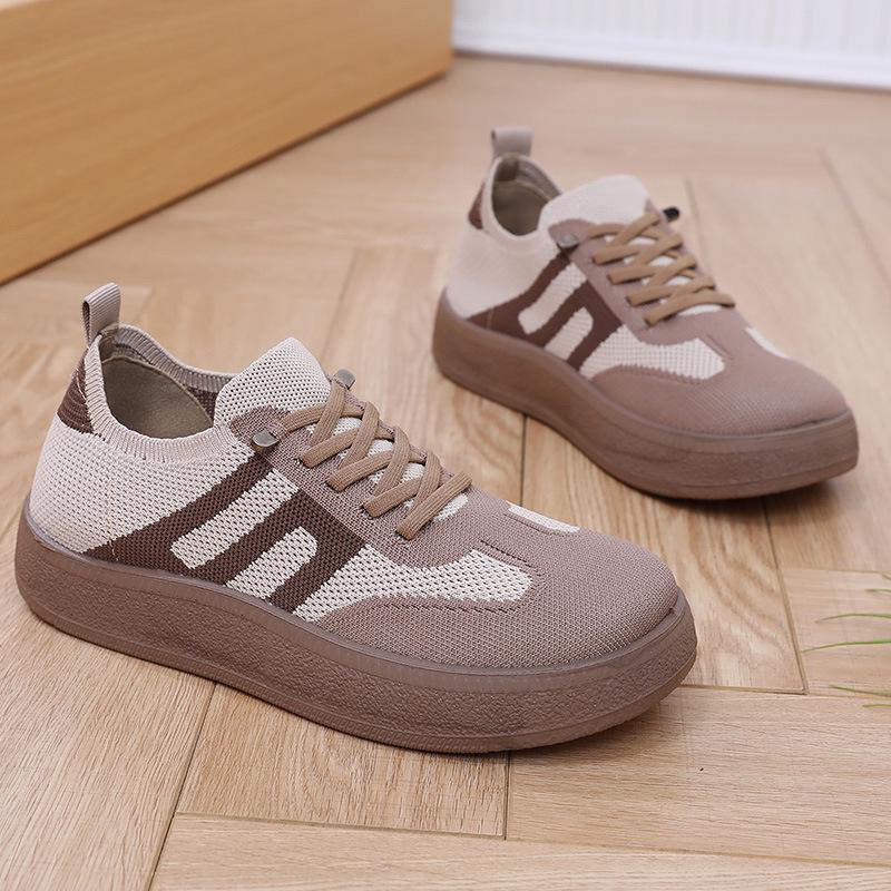 

Women s Flat Casual Frosted Sneakers - Spring/Autumn Versatile Retro Fashion Shoes 36 брудно-білий