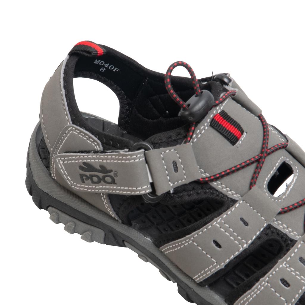 PDQ Mens Toggle & Touch Fastening Synthetic Nubuck Trail Sandals
