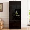 Vitrine mit LED-Beleuchtung App-Steuerbar, Glasschrank mit Glastüren, Weinregal und Stauraum, Wohnzimmerschrank