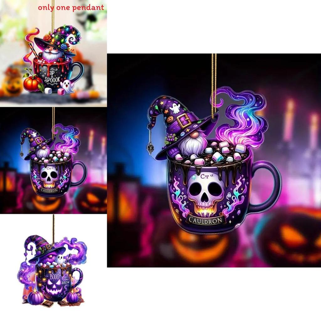 Acrylic Candy Santa Claus Design Halloween Car Pendant With Retro Style For Interior Decor