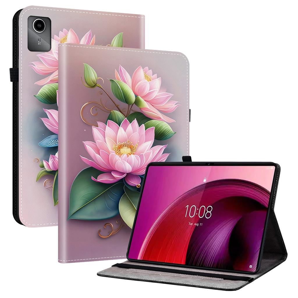 Für Lenovo Tab M11 TB-330FC/Xiaoxin Pad 11 2024 TB-331FC Lederhülle Muster bedruckt Ständer Tablet-Hülle mit Kartenfächern