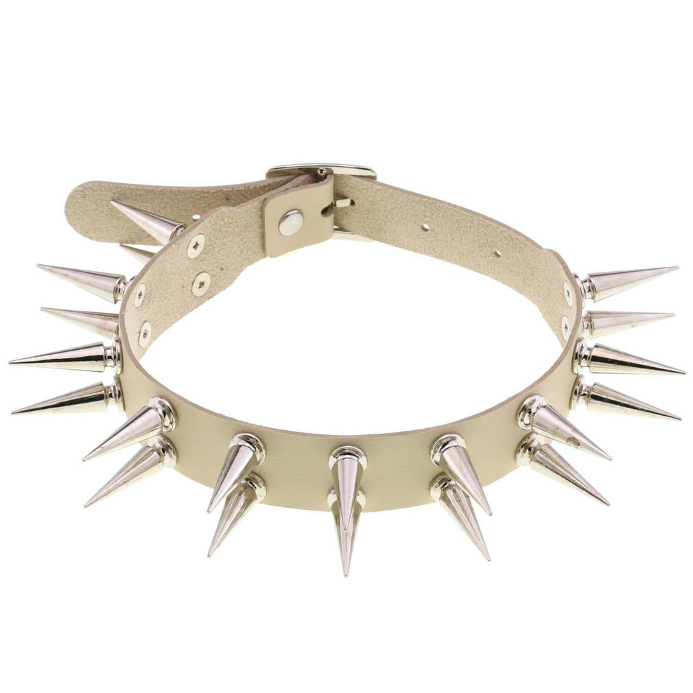 Collier Choker Long à Pointes Pour Femmes Hommes Cuir PU Noir Accessoires Gothique Emo Choker Punk Collier Gothique Bijoux Cosplay