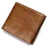 Genuine Leather Wallet Men's Premium Feeling Pure Cowhide Short Money Clip Multi-Card Leather Banknote Holder
