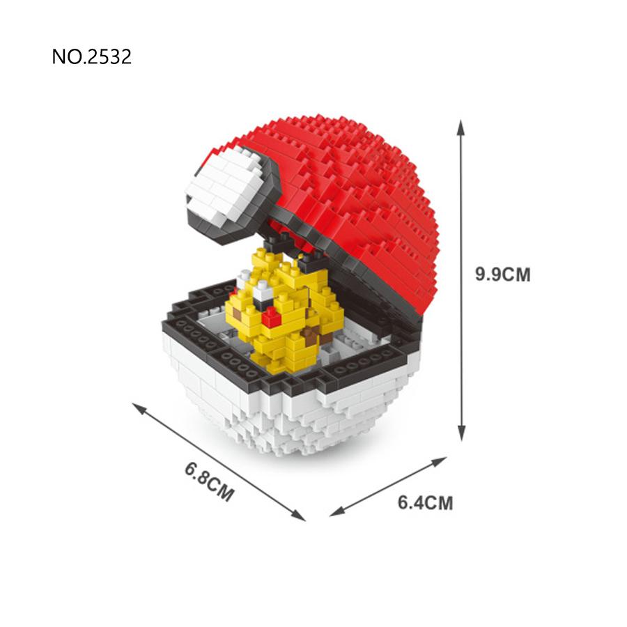 Micro Blocks Pokemon Pokeball Anime Action Figure Cartoon Toys Building Blocks Pikachu Pocket Monster Sets
