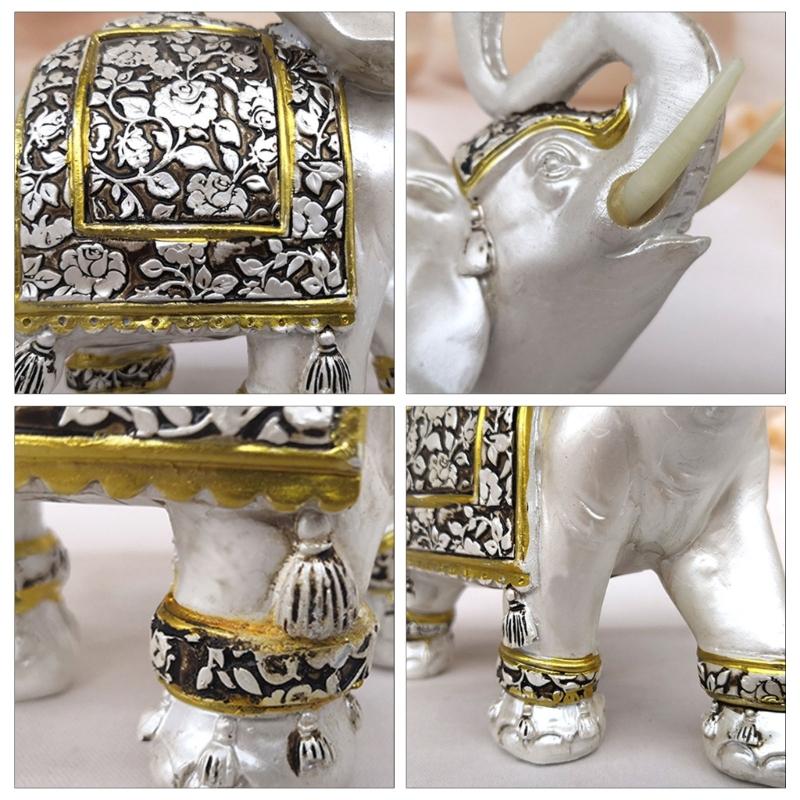Handmade Elephant Statue Durable Resin Ornament Animal Sculpture Symbolizing Prosperity And Fortune